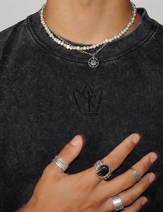 GREY ACID WASH T-SHIRT
